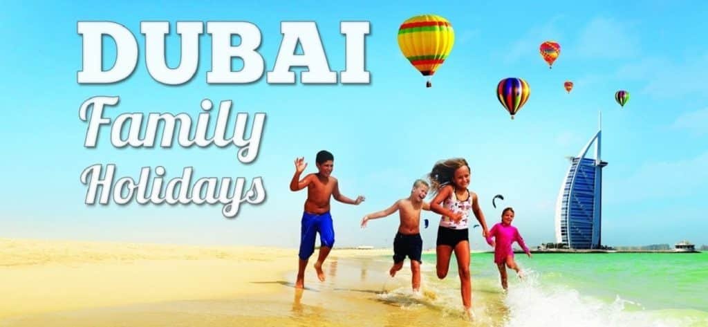 dubai family holidays trip uae on beach in front of burj al arab